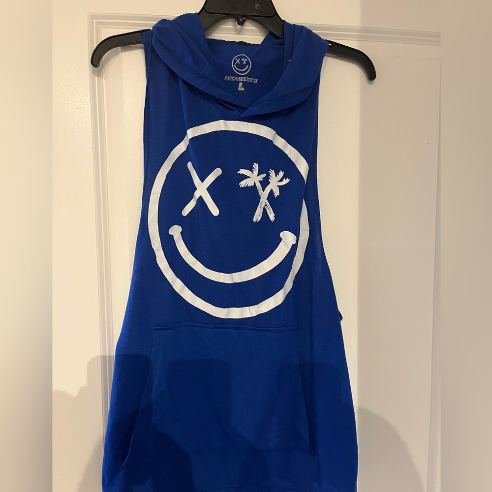 Salty Savage - Blue Hooded Muscle Tank. Large. Never worn.